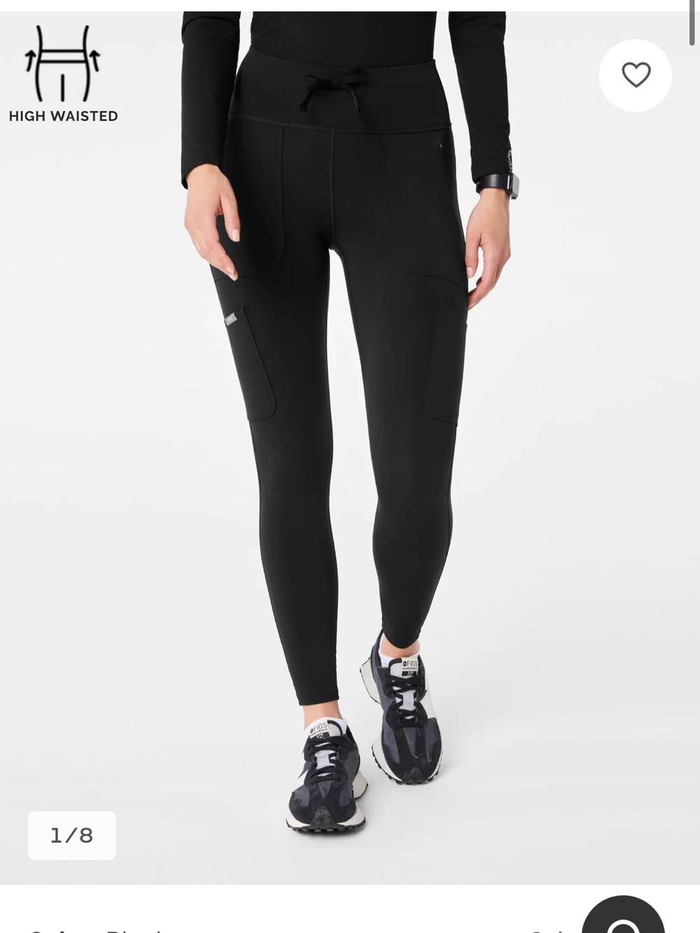 FIGS Black High-Waisted Pocket Leggings